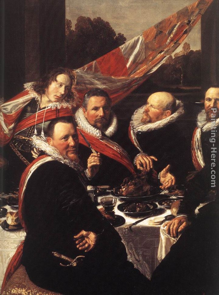 Banquet of the Officers of the St. George Civic Guard [detail] painting - Frans Hals Banquet of the Officers of the St. George Civic Guard [detail] art painting